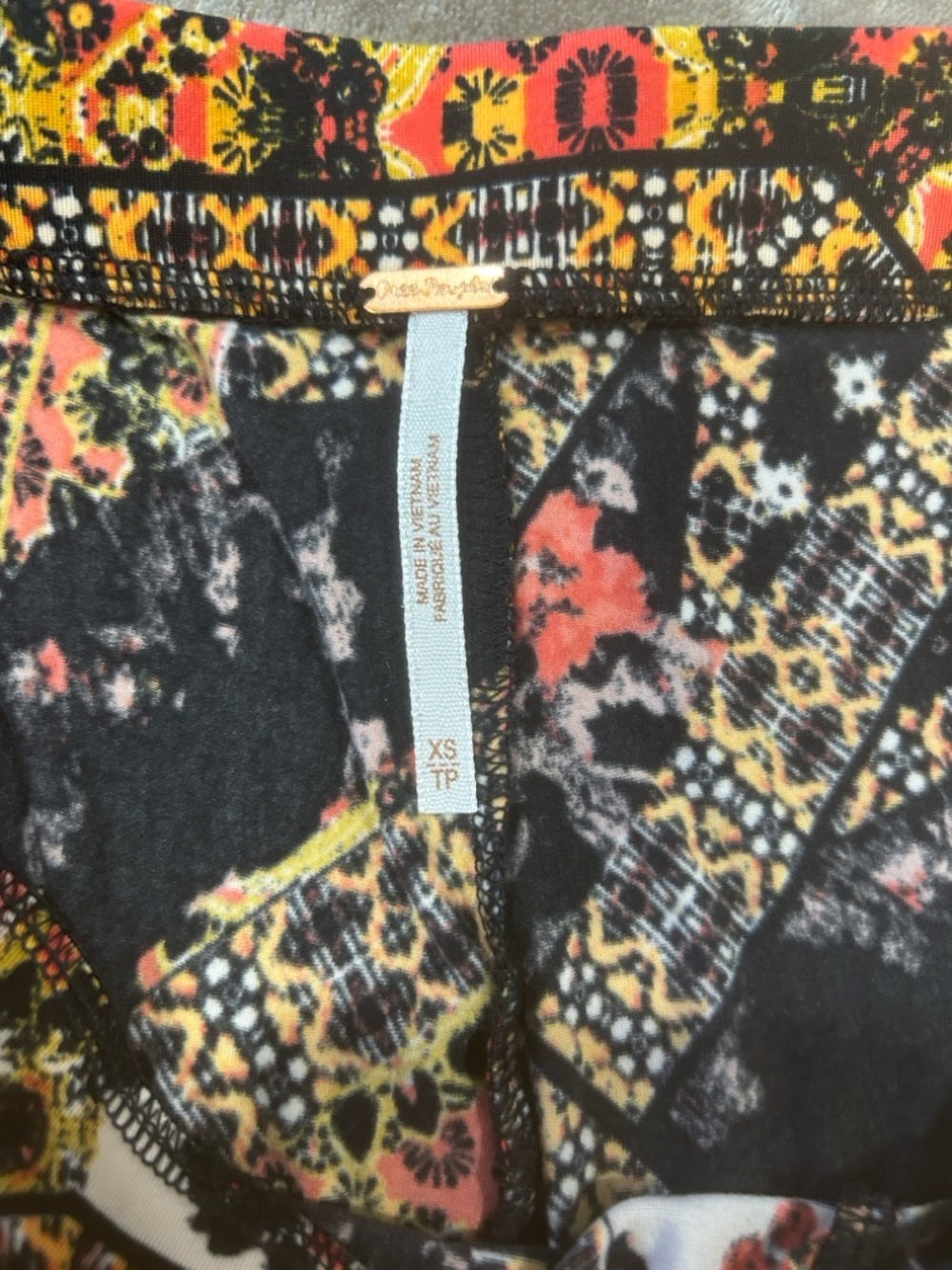 Free People Women sz XS Boho big Flare Pants Festival Pull On Bell Bottom fun - Picture 4 of 9